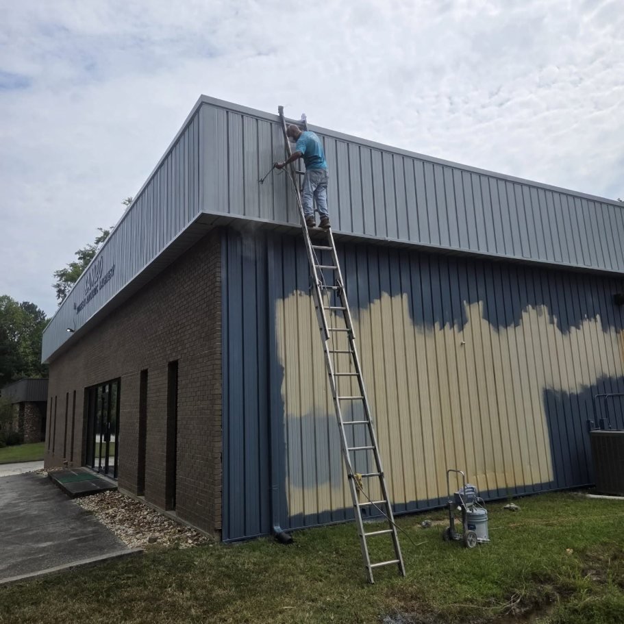 Commercial building exterior painting